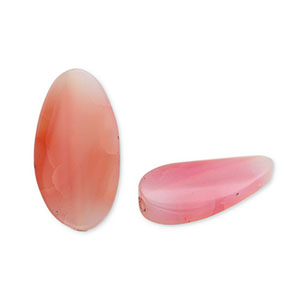 Perlen Naturstein Chalcedon & Quarz Oval Coral red-transparent