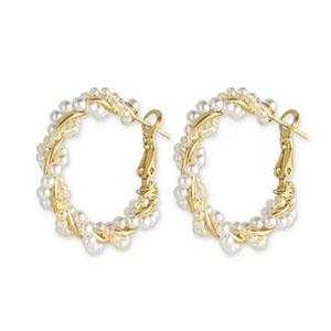 Musthave Ohrringe Beaded Twisted White-gold