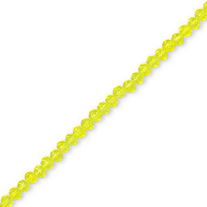 Facetten Top Glas Perlen 4x3 mm Rondellen Yellow