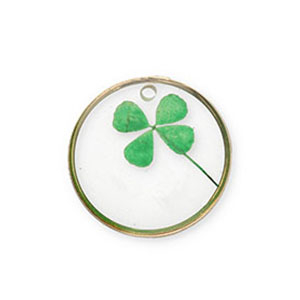 Getrocknete Blumen Anh&auml;nger Gold-green