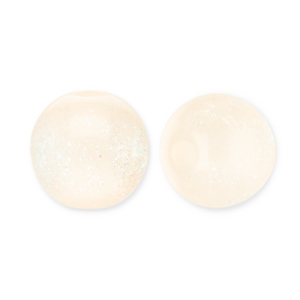 8 mm Perlen aus Acryl mit Glitzer Vanilla yellow-turquoise