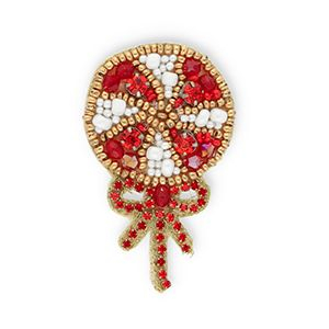 Broschen Lollipop with Bow Red-white-gold