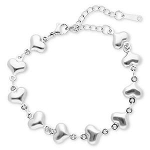 Stainless Steel - Rostfrei Stahl Armb&auml;nder Hearts Silver
