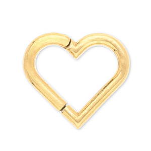 Stainless Steel - Rostfrei Stahl Ohrpiercing Clicker Heart Gold