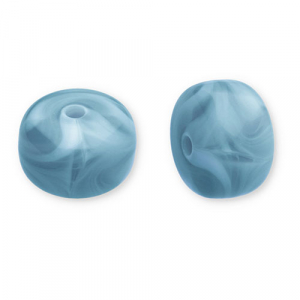 Perlen aus Acryl Disc Teal blue-white