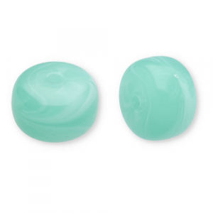Perlen aus Acryl Disc Turquoise green-white