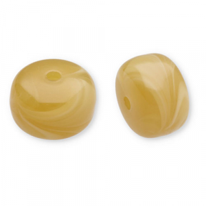 Perlen aus Acryl Disc Ochre yellow-white