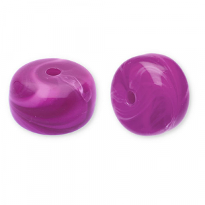 Perlen aus Acryl Disc Dark magenta-white