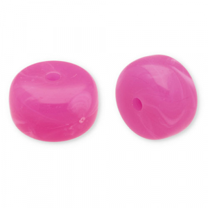 Perlen aus Acryl Disc Dark pink-white