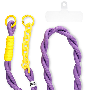 Musthave Segeltau-Handykette inkl. Befestigungs-Patch Purple-yellow