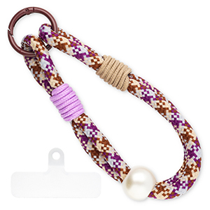 Musthave Segeltau-Handykette inkl. Befestigungs-Patch Purple-brown-beige-grey-ivory white