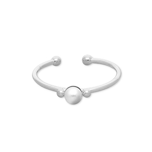 Stainless Steel - Rostfrei Stahl Ringe with Pearl Silver-white