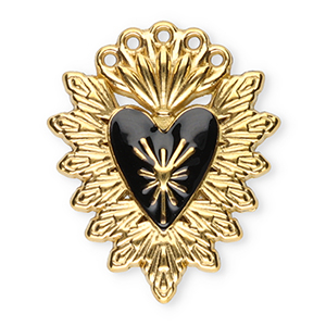 Anh&auml;nger aus Stainless Steel - Rostfreiem Stahl sacred Heart Gold-black