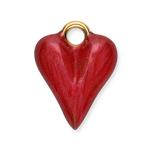 Anh&auml;nger aus Stainless Steel - Rostfreiem Stahl Heart Gold-red