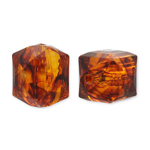 Perlen aus Acryl Hexagon Orange brown