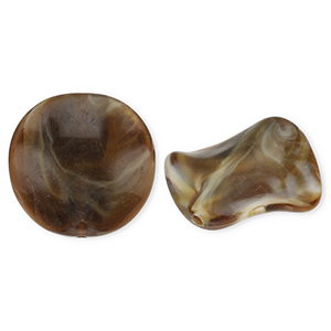 Perlen aus Acryl Organic Brown-white