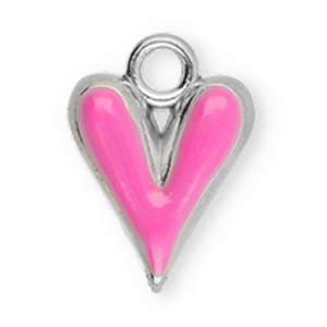 Anh&auml;nger aus Stainless Steel - Rostfreiem Stahl Heart Silver-pink