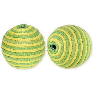 22 mm Perlen aus Acryl mit Wachskordel Green-yellow