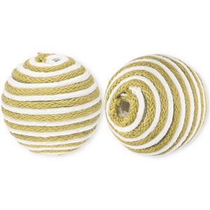 22 mm Perlen aus Acryl mit Wachskordel Olive green-white