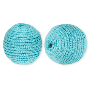 22 mm Perlen aus Acryl mit Wachskordel Blue