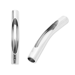 Perlen aus Stainless Steel - Rostfreiem Stahl Tube Silver