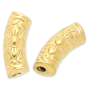 Perlen aus Stainless Steel - Rostfreiem Stahl Tube Gold