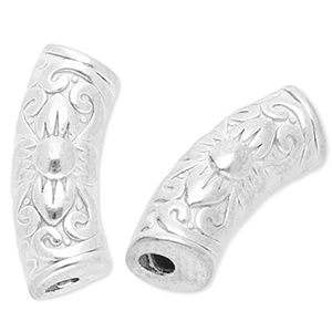 Perlen aus Stainless Steel - Rostfreiem Stahl Tube Silver