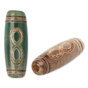 Perlen Naturstein Chalcedon Tube Infinity Green-beige-brown