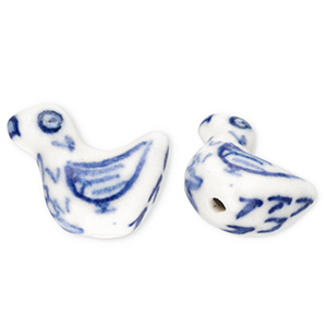 Keramik Perlen Duck Off white-Delft blue