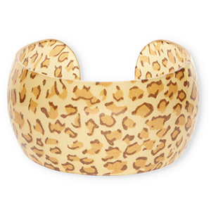 Armb&auml;nder Bangle aus Resin with Leopard Print Multicolor brown