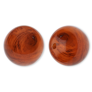 20 mm Perlen aus Acryl Round Amber brown-marble