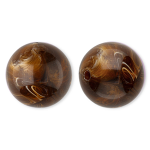 20 mm Perlen aus Acryl Round Brown-marble
