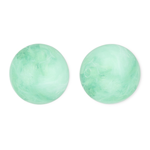 16 mm Perlen aus Acryl Round Mint green-marble