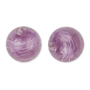 16 mm Perlen aus Acryl Round Purple-brown-marble