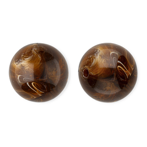 16 mm Perlen aus Acryl Round Brown-marble