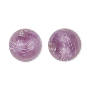12 mm Perlen aus Acryl Round Purple-brown-marble