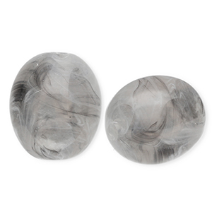 Perlen aus Acryl Oval Grey-marble