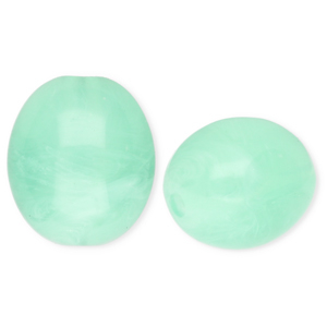 Perlen aus Acryl Oval Mint green-marble