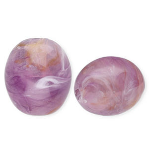 Perlen aus Acryl Oval Purple-brown-marble