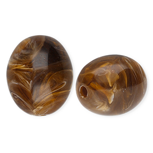 Perlen aus Acryl Oval Brown-marble
