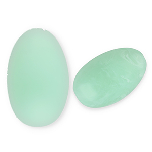 Perlen aus Acryl Oblong Oval Mint green-marble