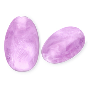 Perlen aus Acryl Oblong Oval Lavender purple-marble