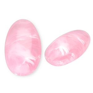 Perlen aus Acryl Oblong Oval Pink-marble