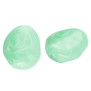 Perlen aus Acryl Egg-Shaped Mint green-marble