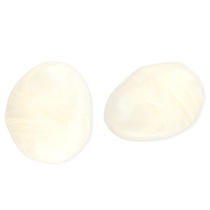 Perlen aus Acryl Egg-Shaped Off white-marble