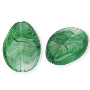 Perlen aus Acryl Drop Dark green-marble