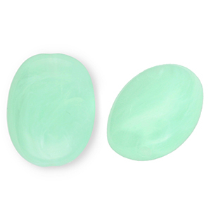 Perlen aus Acryl Oval Mint green-marble