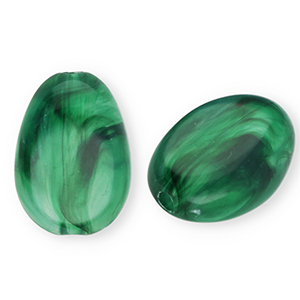Perlen aus Acryl Oval Dark green-marble