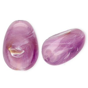 Perlen aus Acryl Oval Purple-brown-marble