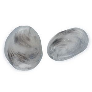 Perlen aus Acryl Egg-Shaped Grey-marble